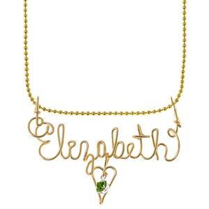 Personalized Gold Color Wire Name Necklace